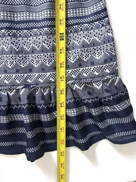 Veronica Beard Silk Agathe Mini Dress Size 0 Prussian Blue Ruffle Boho Bohemian - Picture 8 of 12